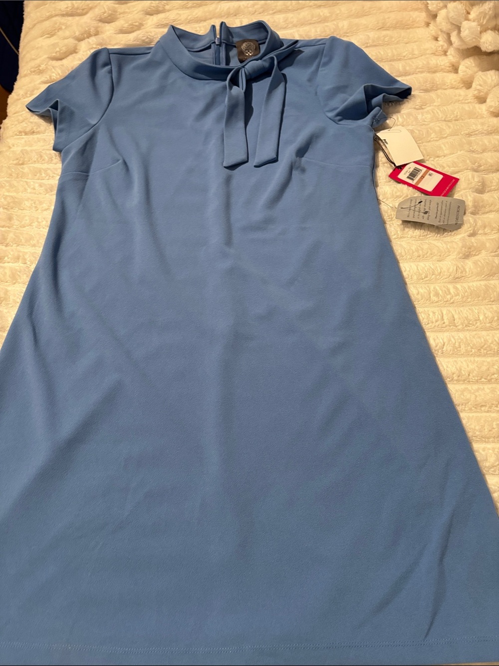 Vince Camuto Sky Blue Tie-Neck Midi Dress